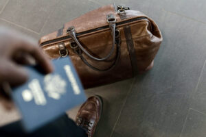 carry-on luggage and passport